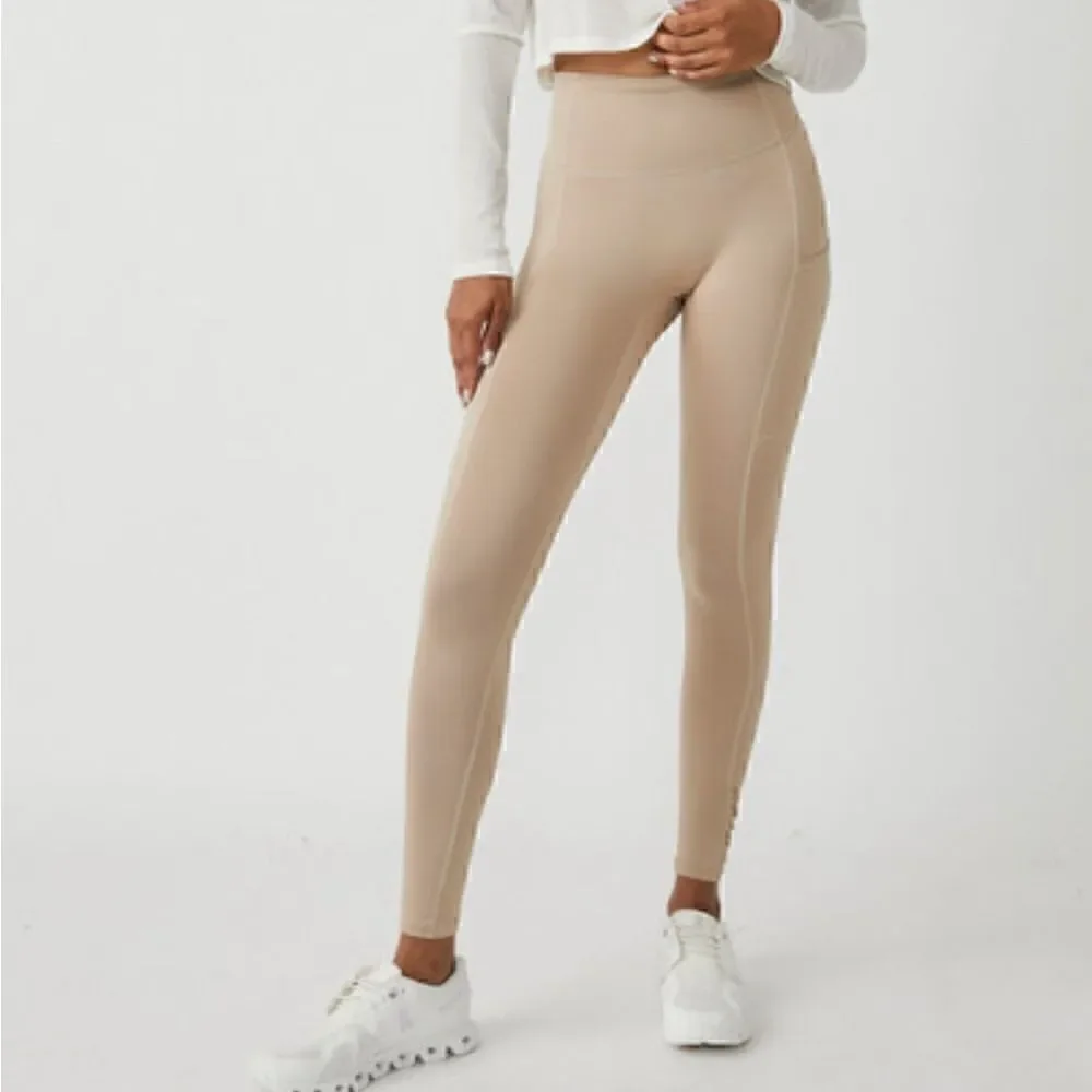 NWOT Free People Out of your League Clay Leggings Ruched High Rise Pockets S Gym